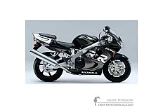 Autocollants pour Honda CBR900RR 1998 - Noir • Honda Autocollants OEM