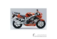 Autocollants pour Honda CBR900RR 1998 - Orangé • Honda Autocollants OEM