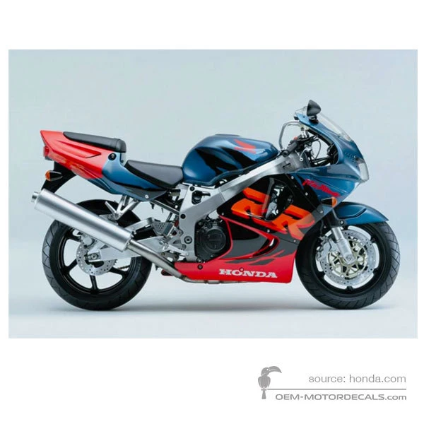 Stickers voor Honda CBR900RR 1999 - Azuurblauw • Honda OEM Stickers