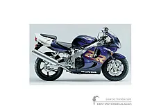 Decals for Honda CBR900RR 1999 - Blue • Honda OEM Decals
