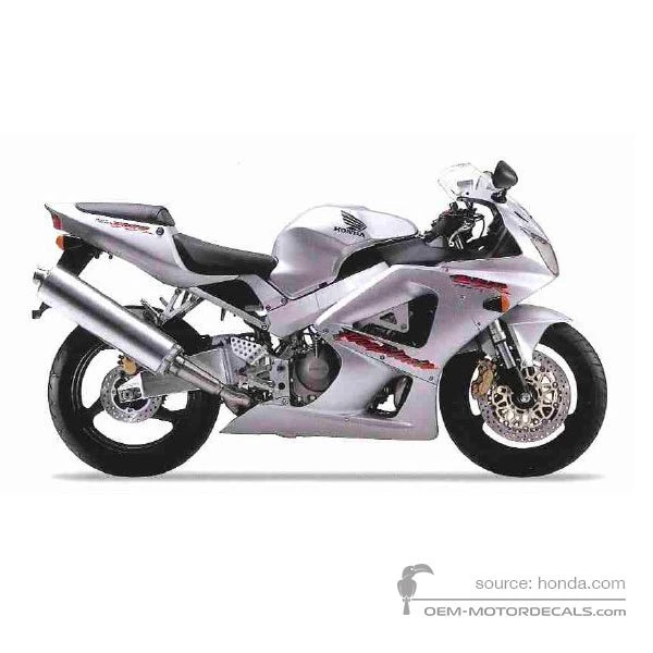 Decals for Honda CBR900RR 2001 - Silver • Honda OEM Decals