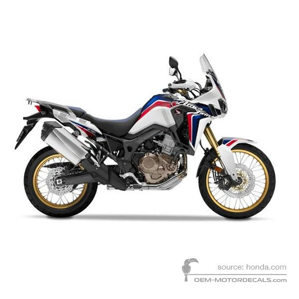 Stickers voor Honda CRF1000 AFRICA TWIN 2017 - Wit • Honda OEM Stickers