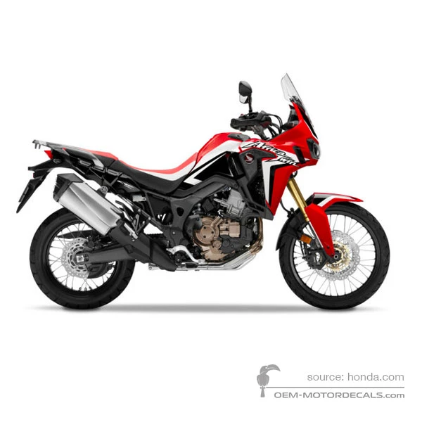 Stickers voor Honda CRF1000 AFRICA TWIN 2016 - Rood • Honda OEM Stickers