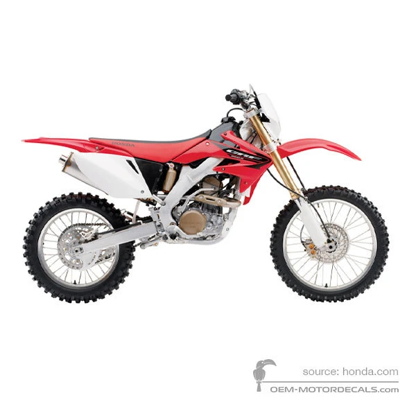 Decals for Honda CRF250X 2005 - Red • Honda OEM Decals