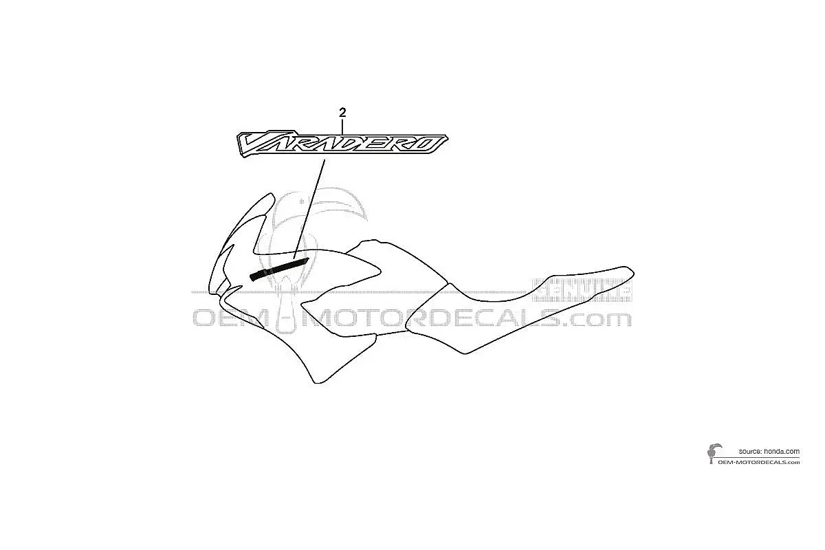 Decals for Honda XL125V VARADERO 2007 - Silver • Honda OEM Decals