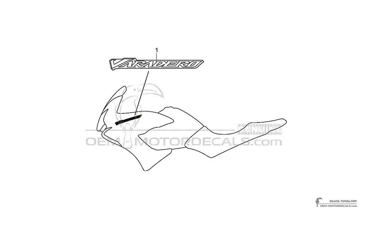 Autocollants pour Honda XL125V VARADERO 2009 - Argent • Honda Autocollants OEM