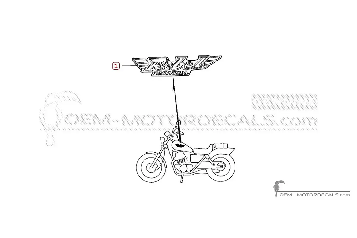 Aufkleber für Honda CA125 REBEL 1995 • Honda OEM-Aufkleber