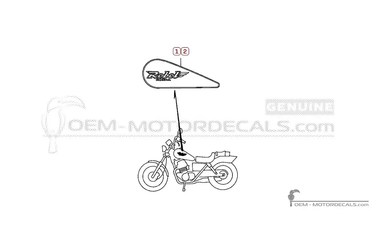 Pegatinas para Honda CA125 REBEL 1999 • Honda Pegatinas OEM