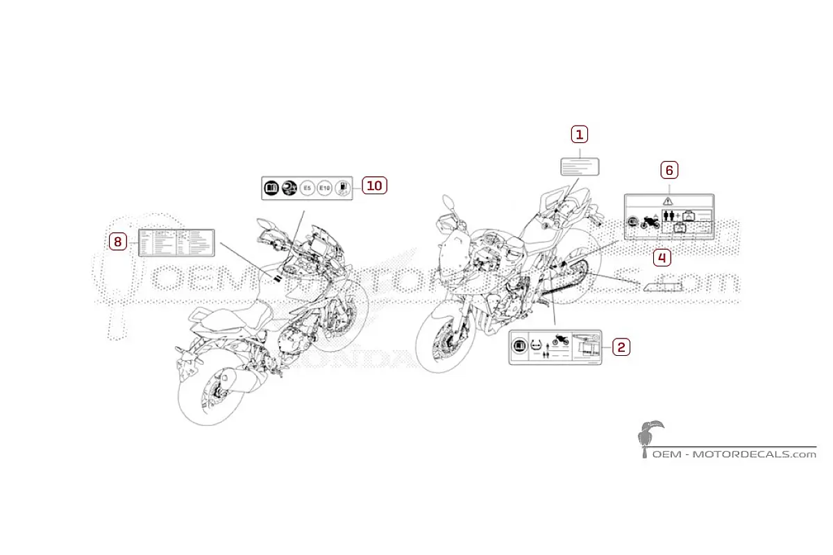 Naklejki do Naklejki ostrzegawcze • Honda Naklejki OEM