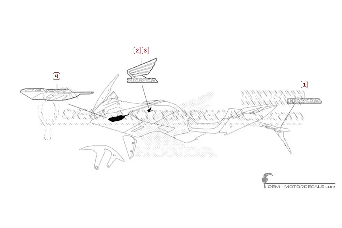 Aufkleber für Honda CB1000GT 2026 • Honda OEM-Aufkleber
