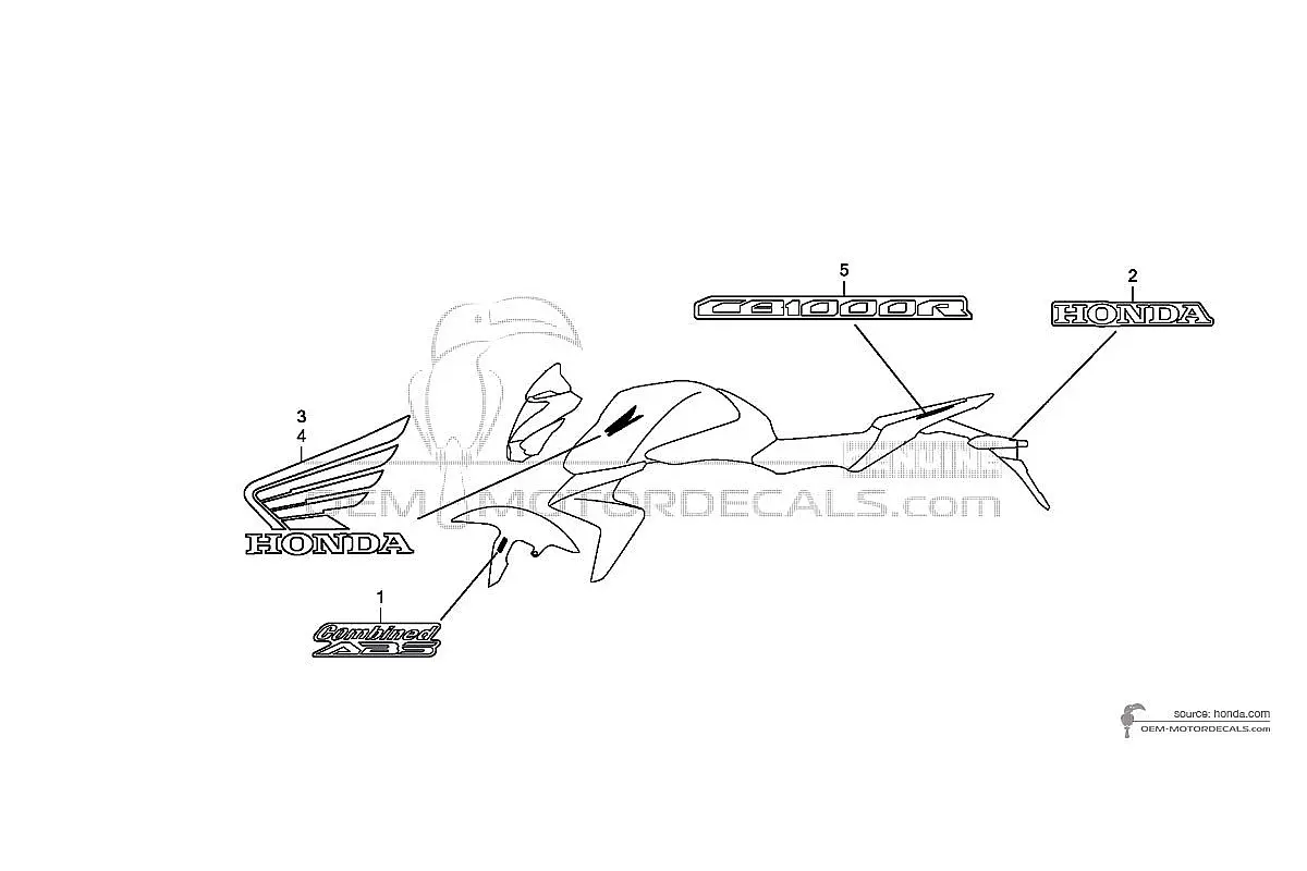 Naklejki do Honda CB1000R 2009 - Zielony • Honda Naklejki OEM