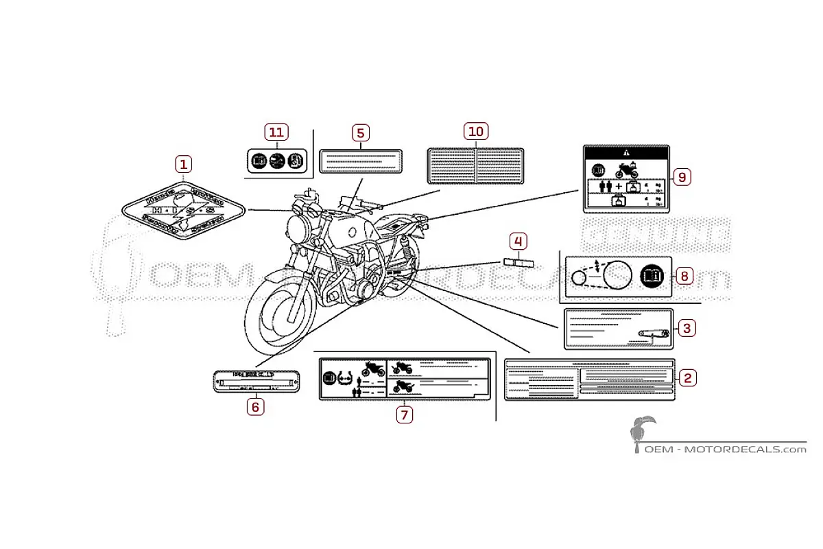 Adesivi per Etichette di avvertenza • Honda Adesivi OEM