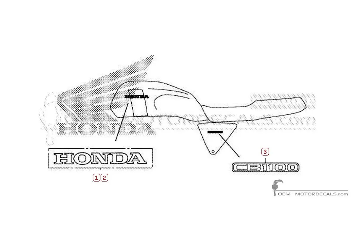 Adesivi per Honda CB1100 RS 2017 • Honda Adesivi OEM