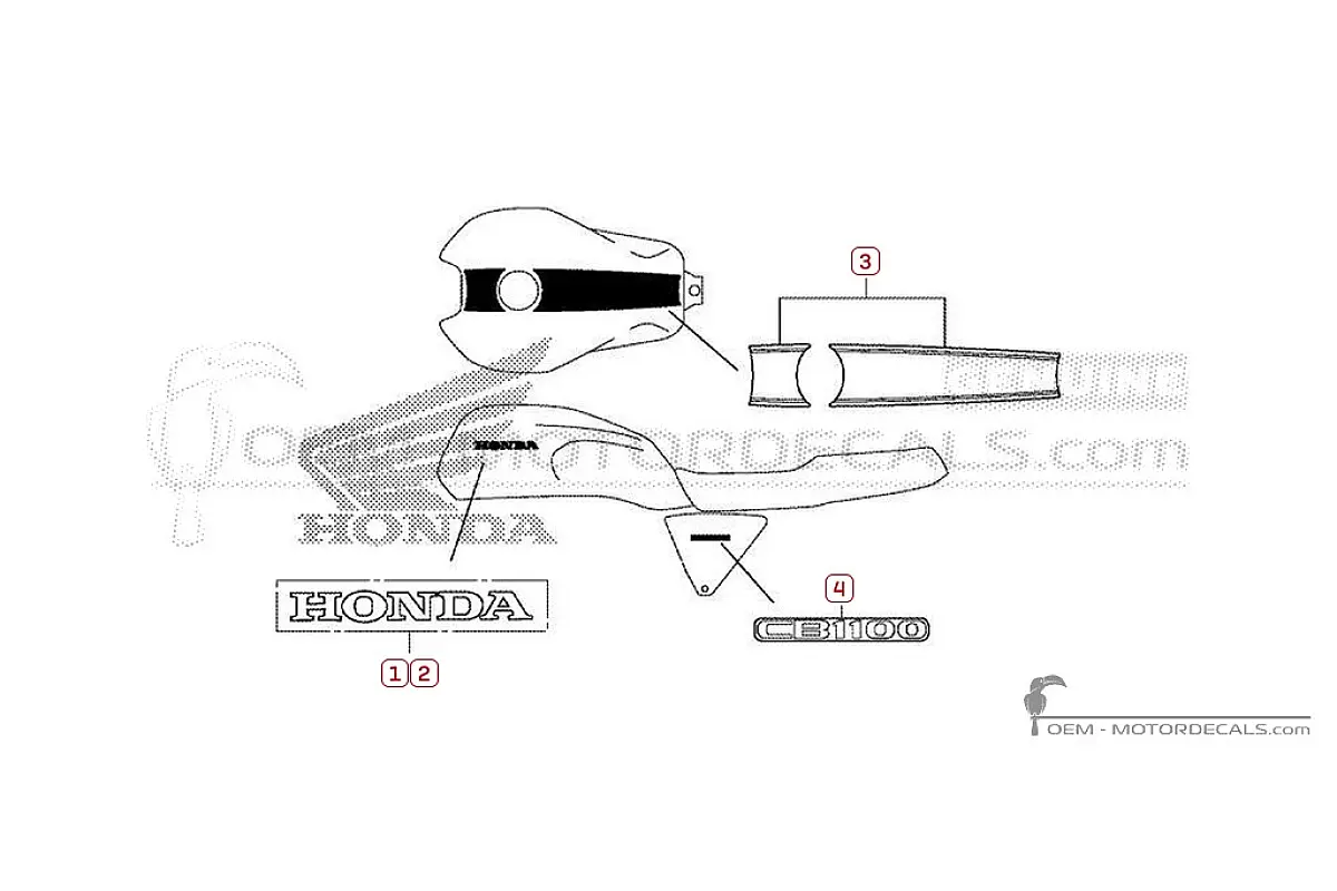 Adesivi per Honda CB1100 EX 2019 • Honda Adesivi OEM