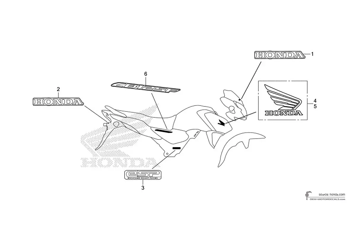 Naklejki do Honda CB125F 2022 - Czerwony • Honda Naklejki OEM