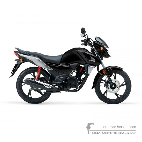 Decals for Honda CB125F 2023 - Black • Honda OEM Decals
