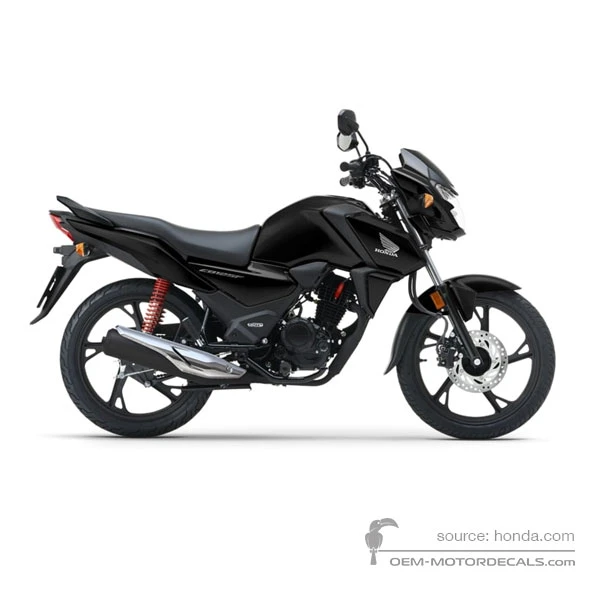 Decals for Honda CB125F 2024 - Black • Honda OEM Decals