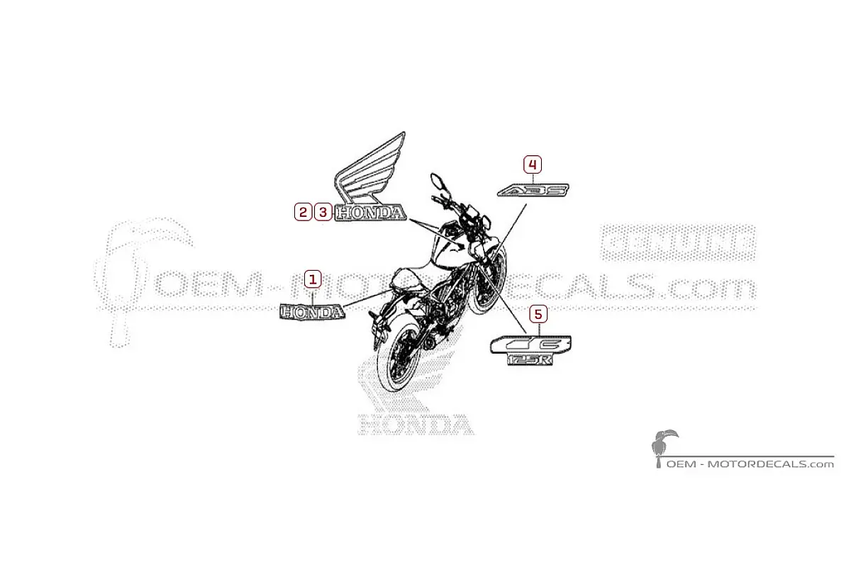 Stickers voor Honda CB125R 2020 • Honda OEM Stickers