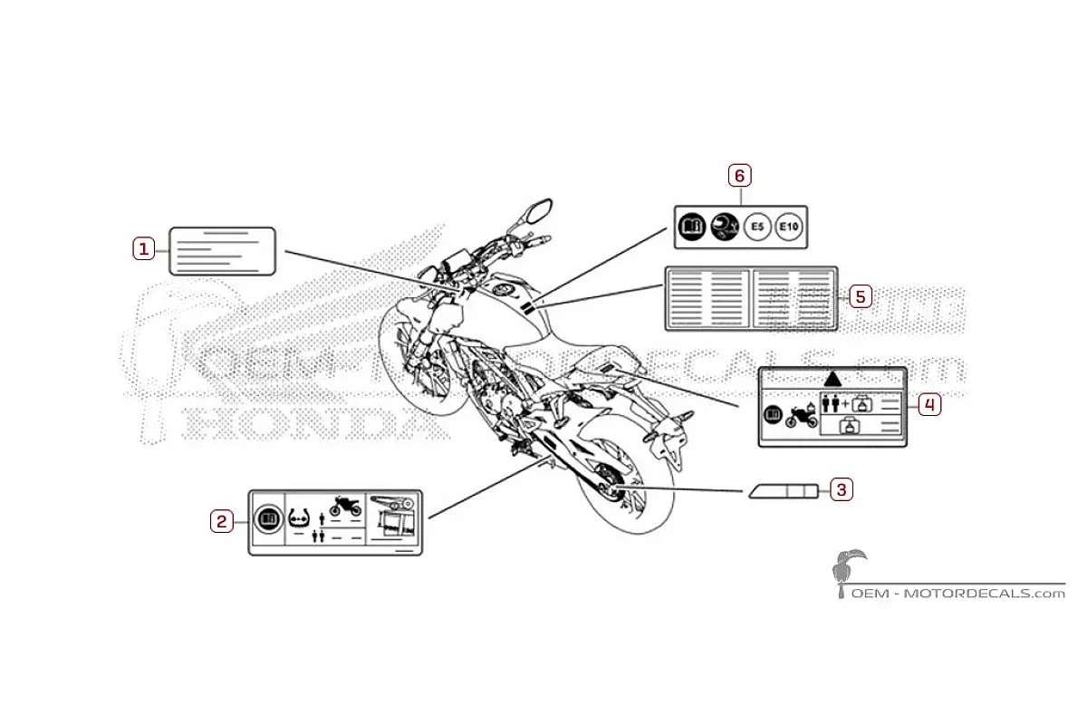 Adesivi per Etichette di avvertenza • Honda Adesivi OEM