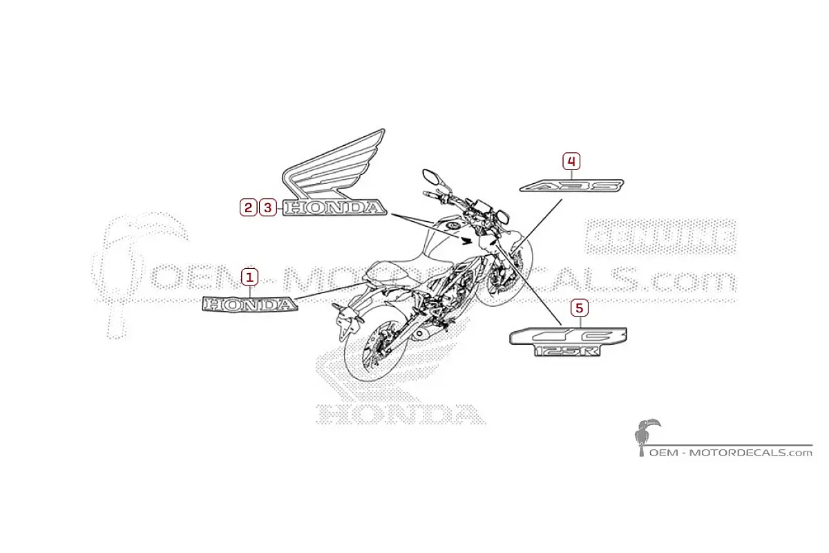 Aufkleber für Honda CB125R 2023 • Honda OEM-Aufkleber