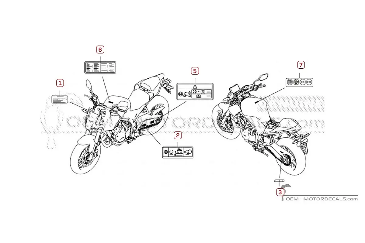 Naklejki do Naklejki ostrzegawcze • Honda Naklejki OEM