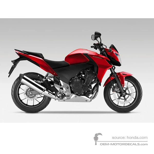 Stickers voor Honda CB500F 2013 - Rood • Honda OEM Stickers