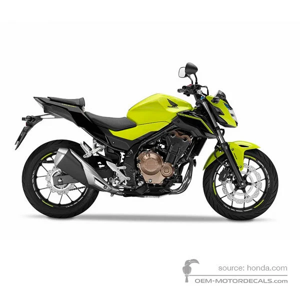 Decals for Honda CB500F 2017 - Yellow • Honda OEM Decals
