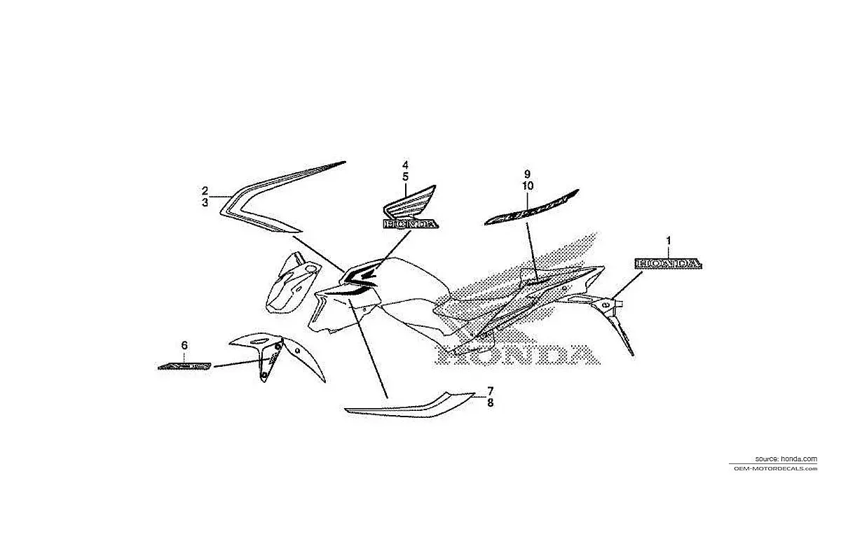 Naklejki do Honda CB500F 2019 - Pomarańczowy • Honda Naklejki OEM