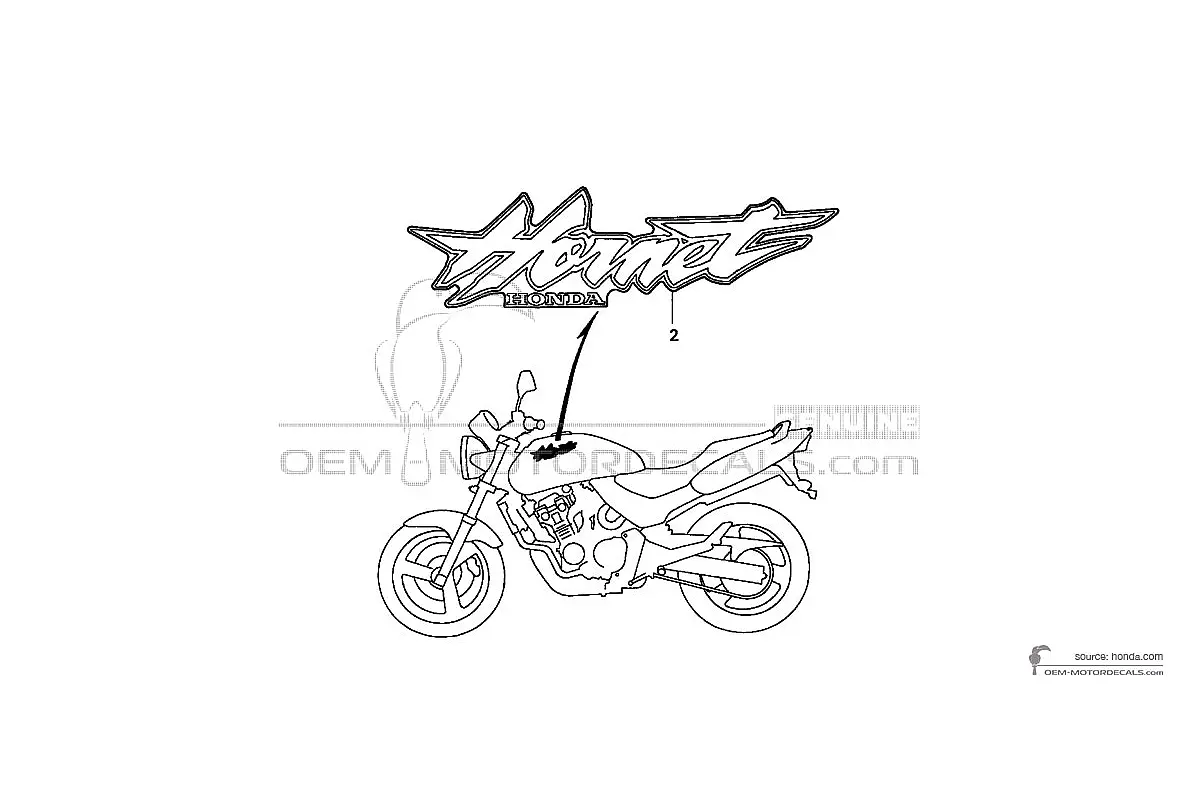 Autocollants pour Honda CB600F HORNET 2001 - Jaune • Honda Autocollants OEM