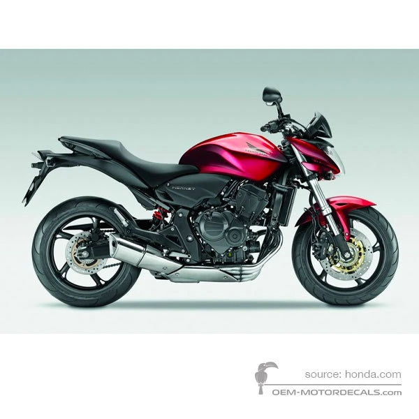 Stickers voor Honda CB600F HORNET 2009 - Rood • Honda OEM Stickers