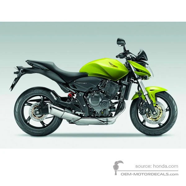 Stickers voor Honda CB600F HORNET 2009 - Geel • Honda OEM Stickers