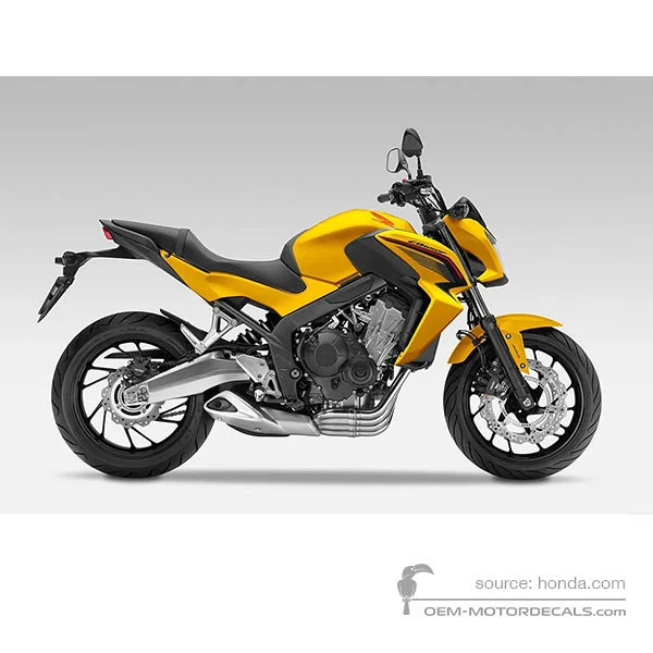 Autocollants pour Honda CB650F 2014 - Jaune • Honda Autocollants OEM