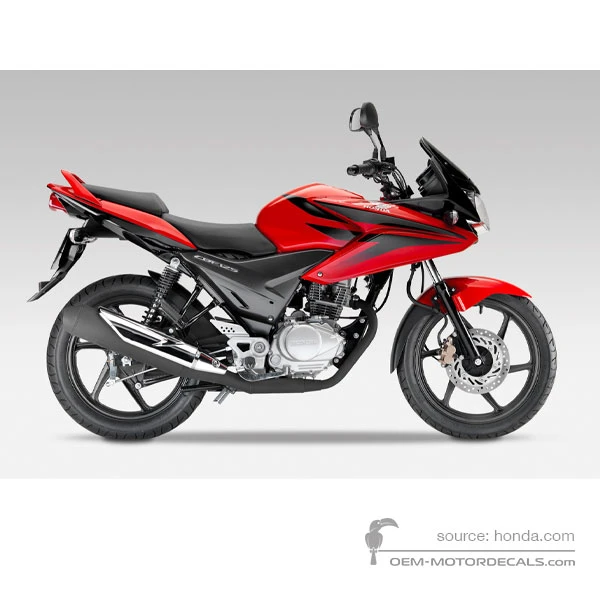Decals for Honda CBF125 2009 - Red • Honda OEM Decals