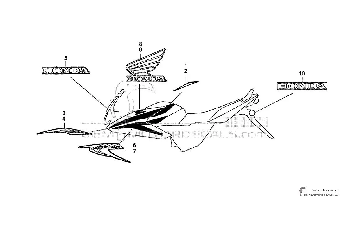 Naklejki do Honda CBF125 2013 - Biały • Honda Naklejki OEM