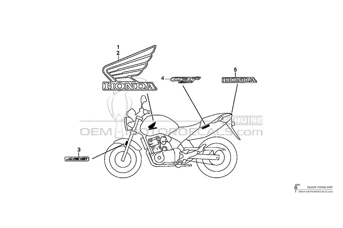 Aufkleber für Honda CBF600N 2006 - Silber • Honda OEM-Aufkleber