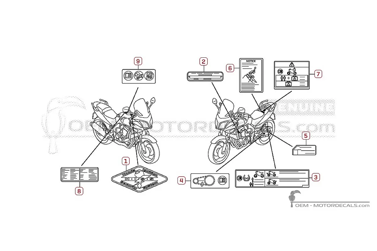 Naklejki do Naklejki ostrzegawcze • Honda Naklejki OEM