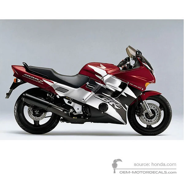 Stickers voor Honda CBR1000F 1997 - Rood • Honda OEM Stickers