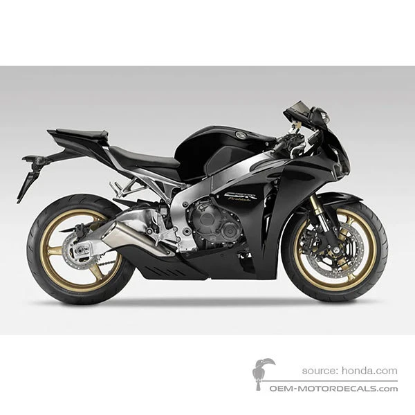 Stickers voor HONDA CBR1000RR FIREBLADE 2010 - Zwart • Honda OEM Stickers