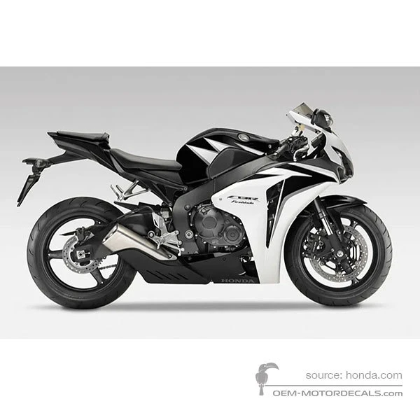 Pegatinas para Honda CBR1000RR FIREBLADE 2010 - Negro Blanco • Honda Pegatinas OEM