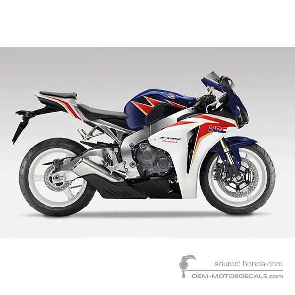 Decals for Honda CBR1000RR FIREBLADE 2011 - Blue • Honda OEM Decals