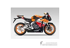 Naklejki do HONDA CBR1000RR FIREBLADE 2011 - Pomarańczowy • Honda Naklejki OEM