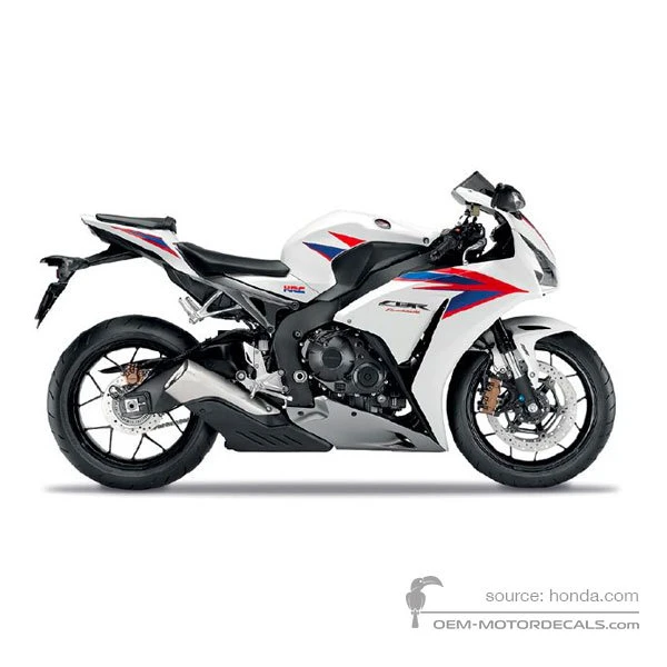 Naklejki do HONDA CBR1000RR FIREBLADE 2012 - Biały • Honda Naklejki OEM