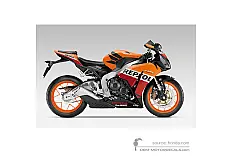 Pegatinas para HONDA CBR1000RR FIREBLADE 2013 - Naranja • Honda Pegatinas OEM