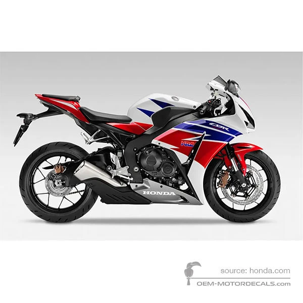 Pegatinas para HONDA CBR1000RR FIREBLADE 2014 - Blanco HRC Tricolor  • Honda Pegatinas OEM