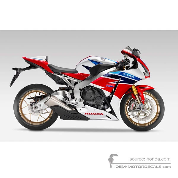 Stickers voor HONDA CBR1000RR FIREBLADE SP  2014 - Wit (HRC Tricolor) • Honda OEM Stickers