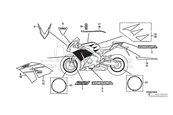 Honda CBR1000RR FIREBLADE SP  2014 - White (HRC Tricolor)