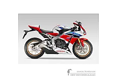 Pegatinas para HONDA CBR1000RR FIREBLADE SP  2015 - Blanco (HRC Tricolor) • Honda Pegatinas OEM