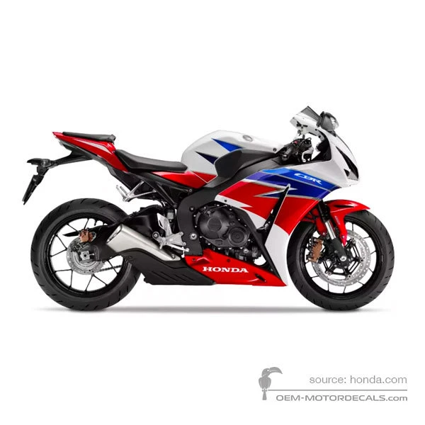 Naklejki do HONDA CBR1000RR FIREBLADE 2016 - Biały (HRC Tricolor) • Honda Naklejki OEM