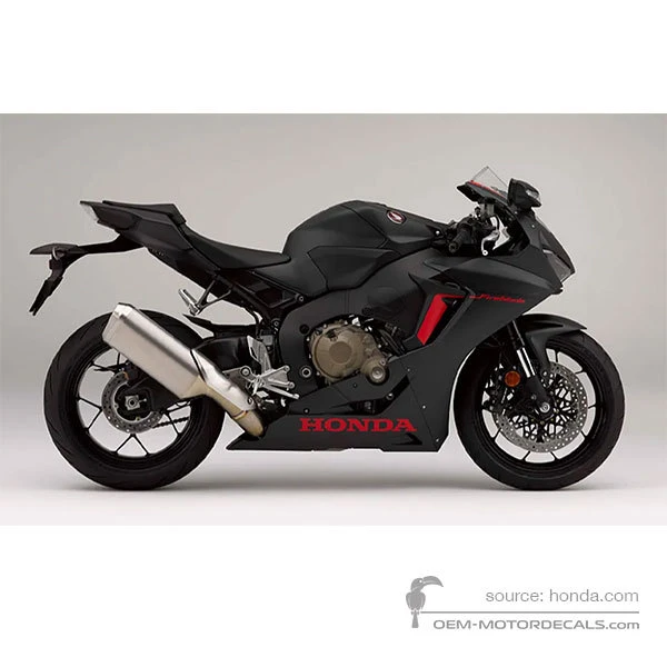 Pegatinas para HONDA CBR1000RR FIREBLADE 2018 - Negro • Honda Pegatinas OEM