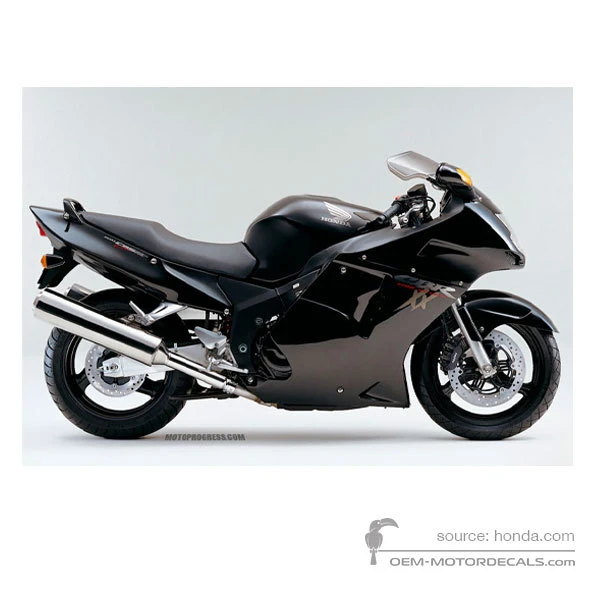 Stickers voor Honda CBR1100XX SUPER BRACKBIRD 1998 - Zwart • Honda OEM Stickers
